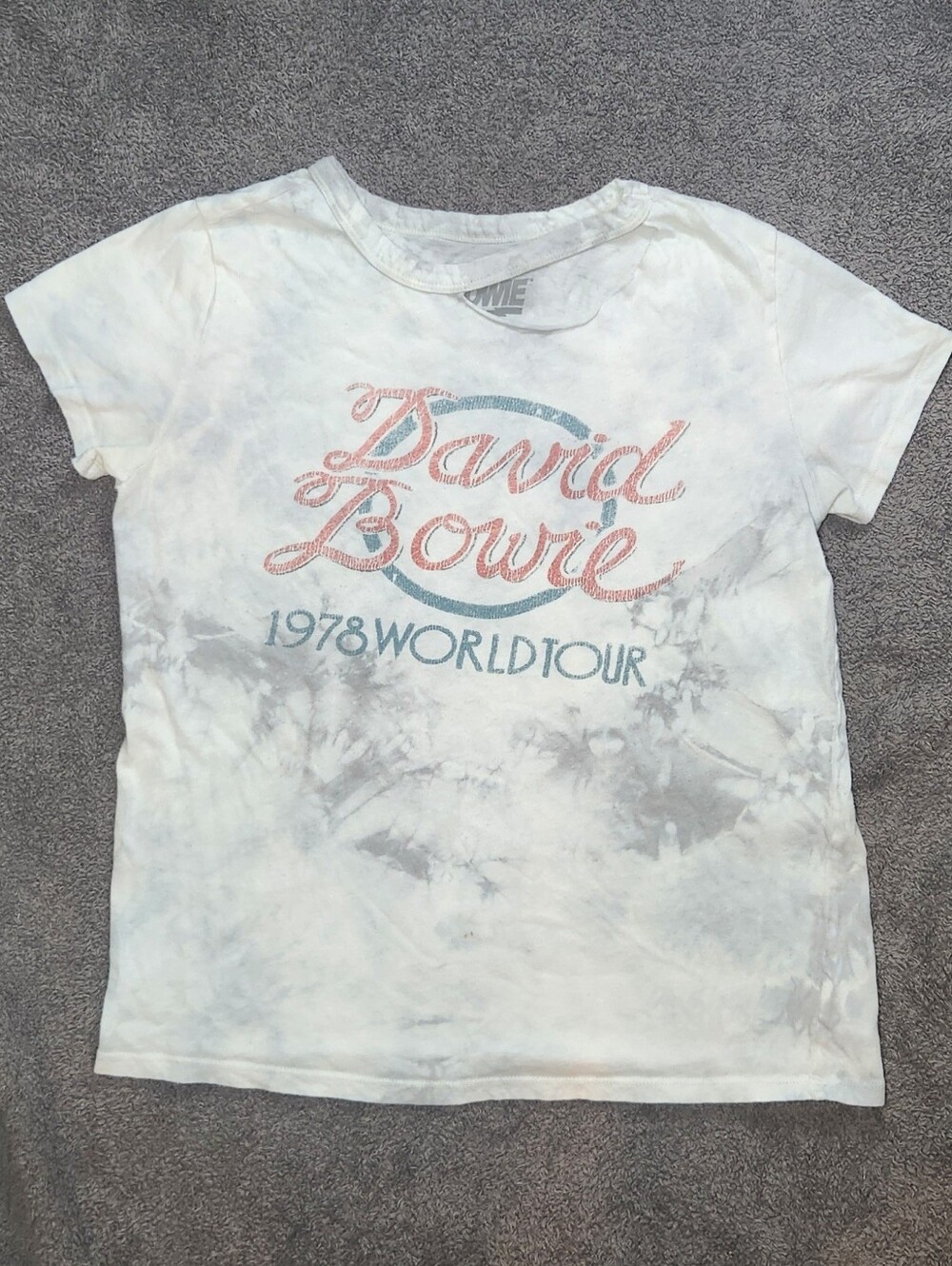 Grey Tie-Dye David Bowie T-Shirt
